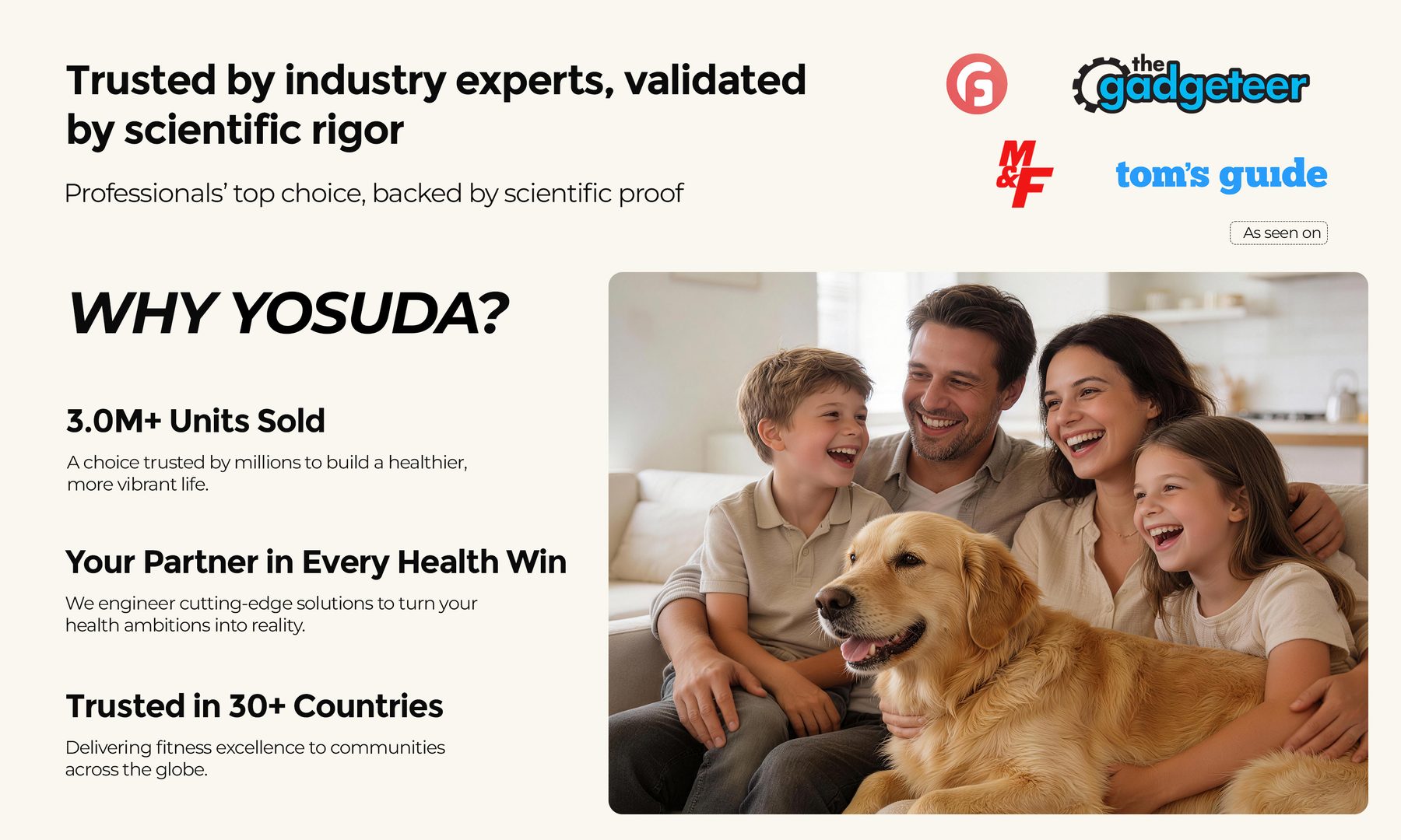 Why YOSUDA: trusted by families and fitness experts