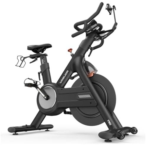 YOSUDA high-end magnetic spin bike with aero handlebars and backlit console