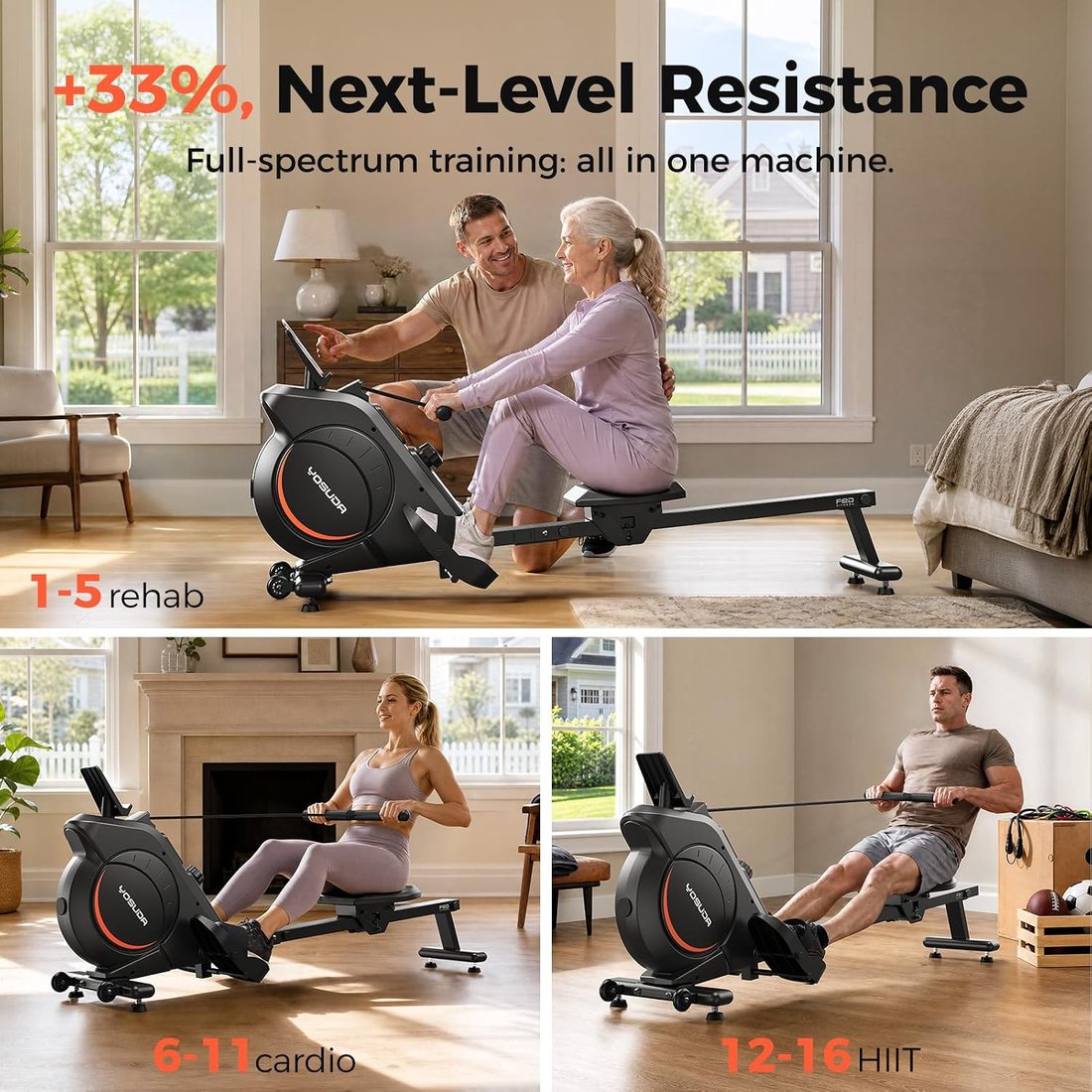 Magnetic Rowing Machine H-185 view 5