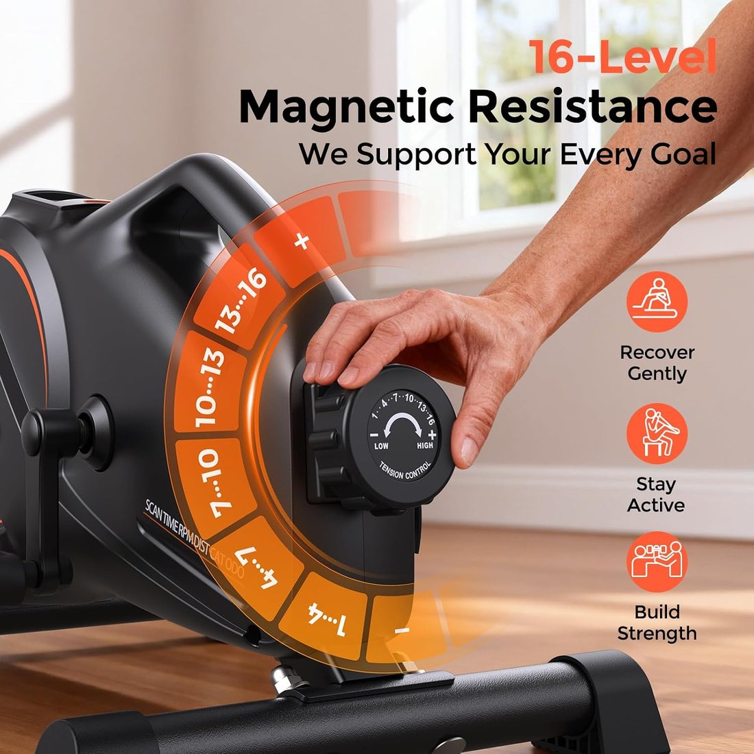 Under Desk Bike with 16-Level Resistance view 4